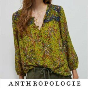Anthropologie Priya Beaded Blouse - Large
